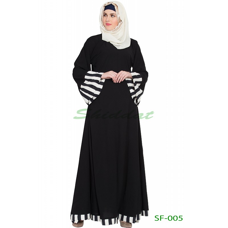 black bell sleeve abaya